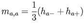 $\displaystyle m_{a,a}=\frac{1}{3}(h_{a-}+h_{a+})
$
