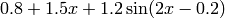 0.8+1.5x+1.2\sin(2x-0.2)